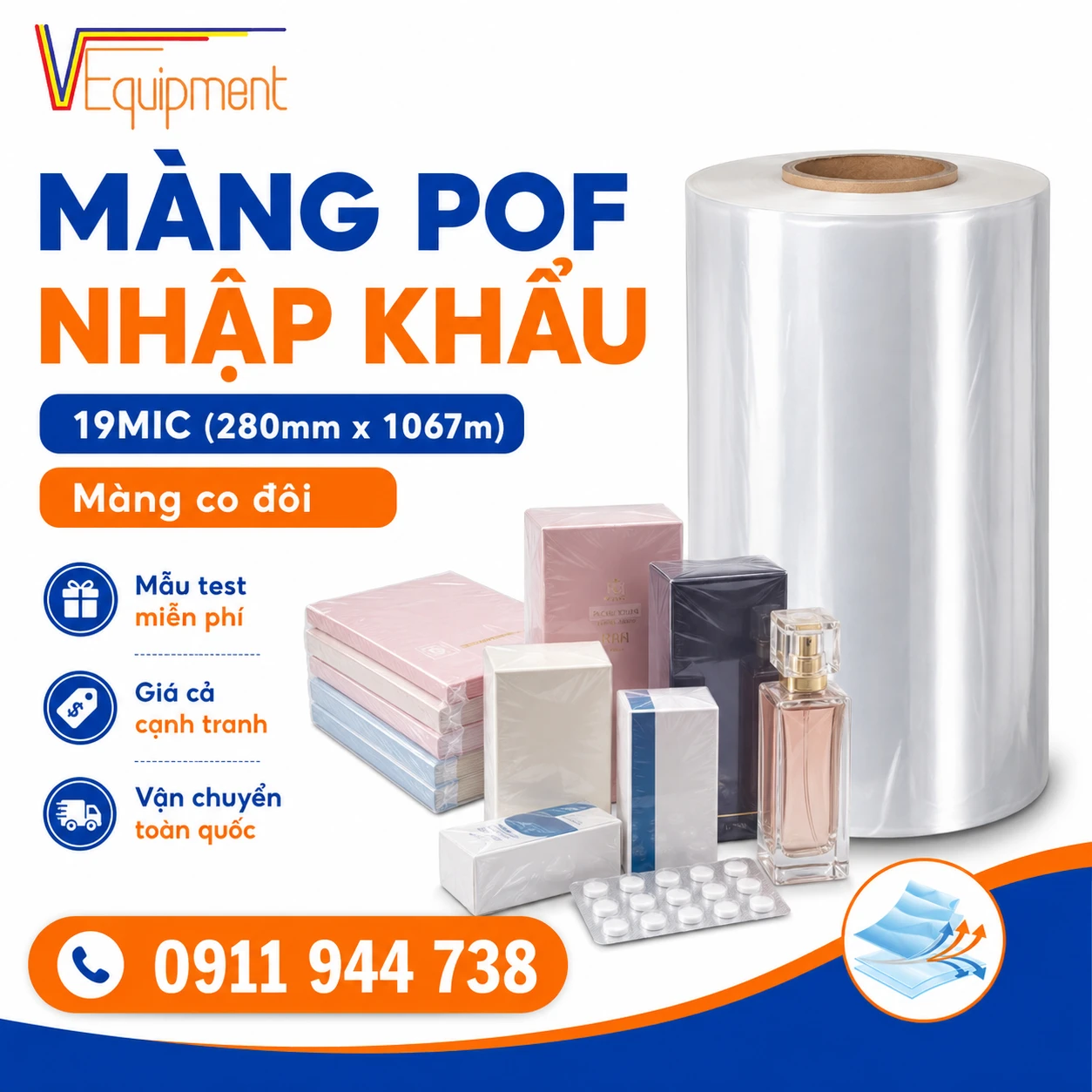 MÀNG POF NHẬP KHẨU 19MIC (280mmx1067mm)