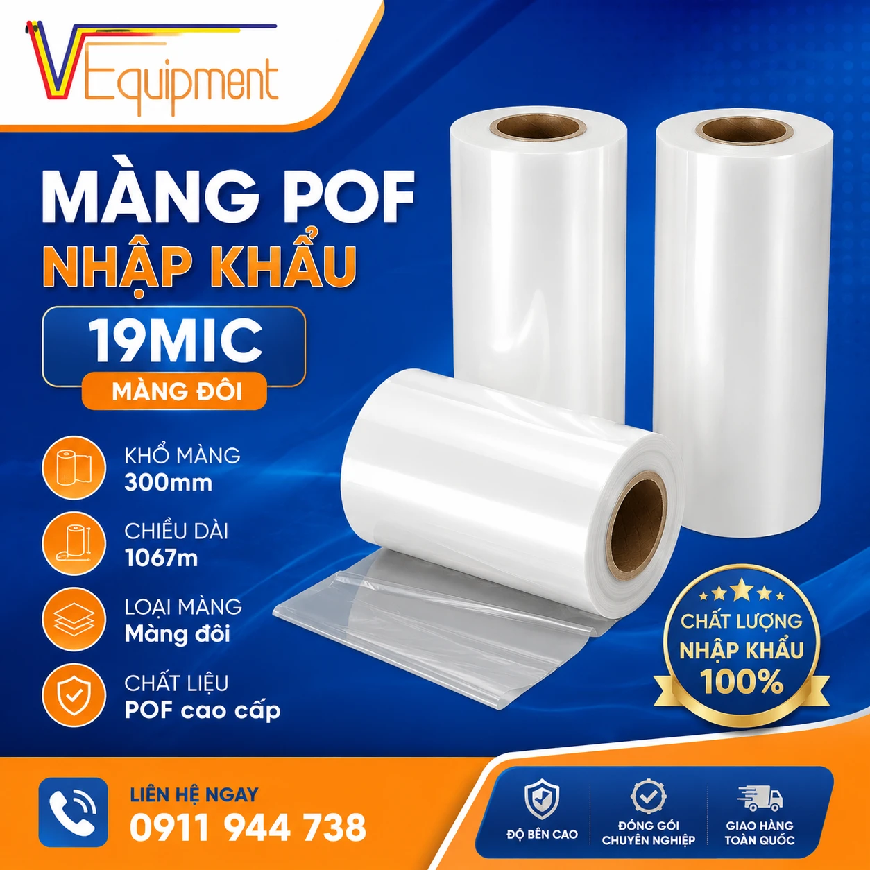 MÀNG POF NHẬP KHẨU 19MIC (300mmx1067mm)