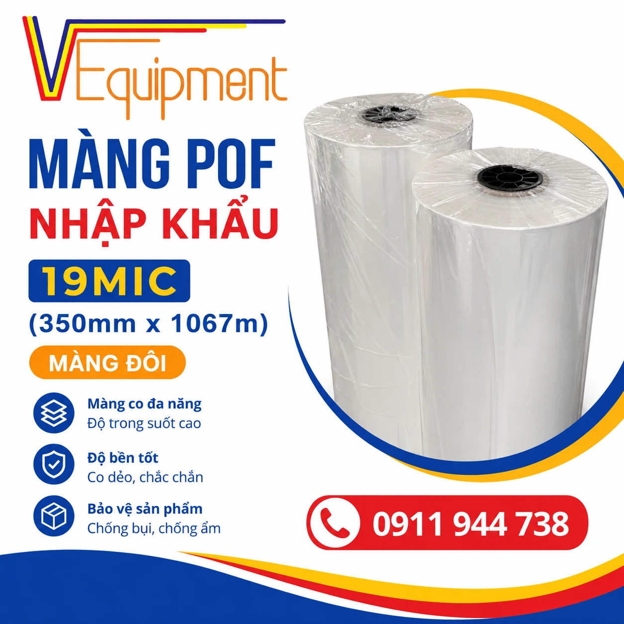 MÀNG POF NHẬP KHẨU 19MIC (350mmx1067mm)