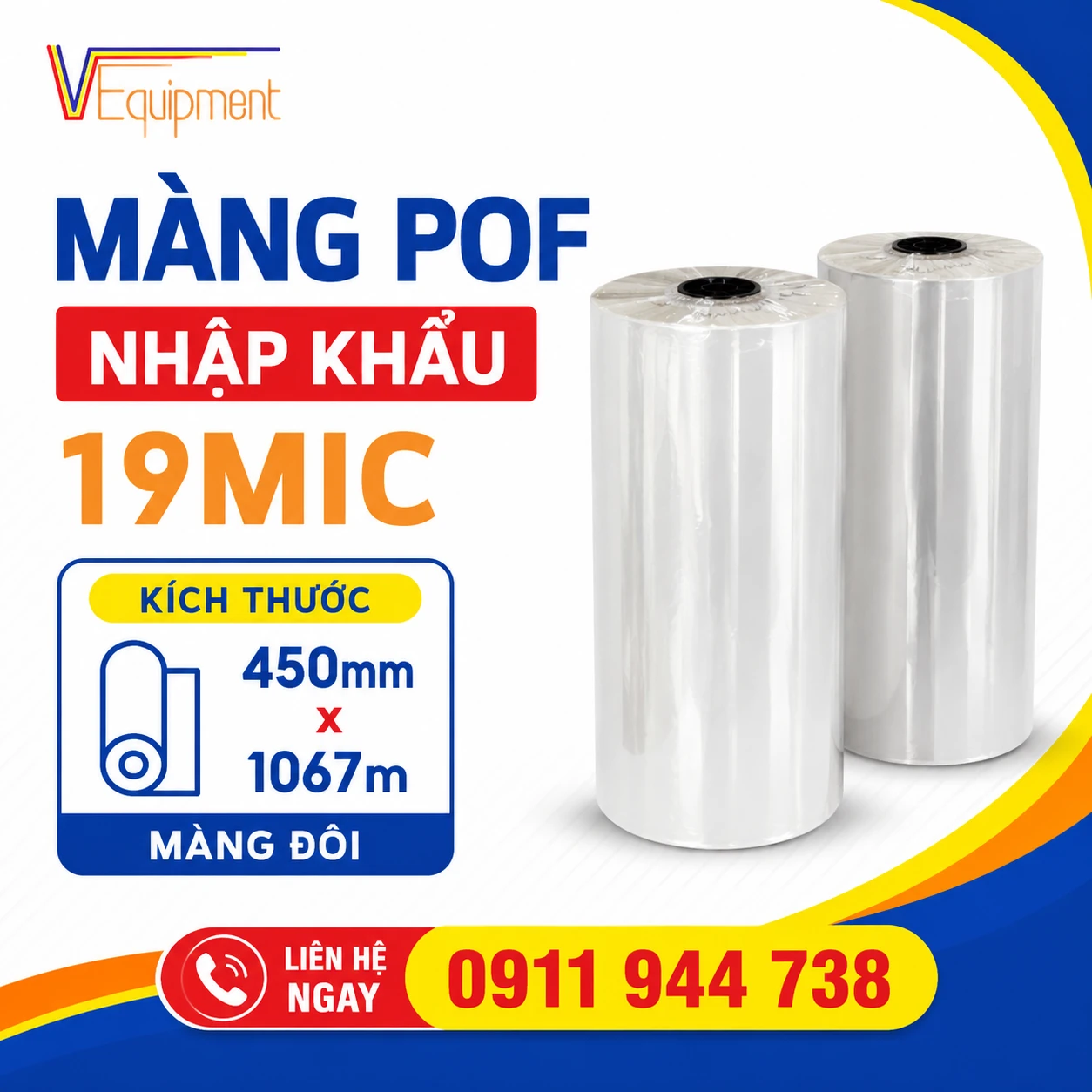 MÀNG POF NHẬP KHẨU 19MIC (450mmx1067mm)