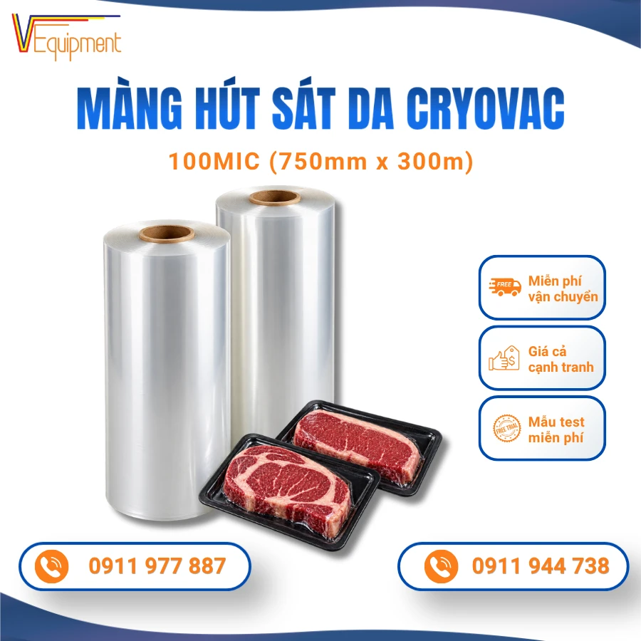 MÀNG HÚT SÁT DA CRYOVAC 100MIC 750MM