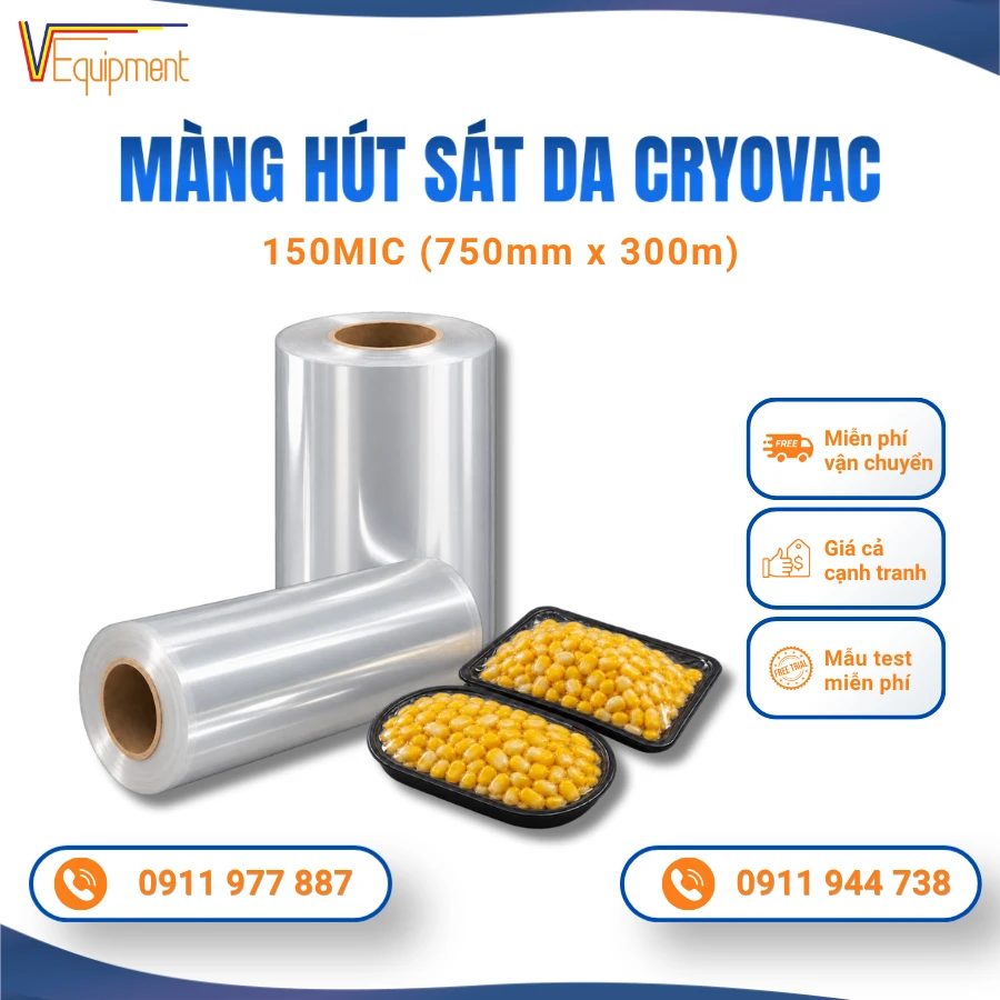 MÀNG HÚT SÁT DA CRYOVAC 150MIC 750MM