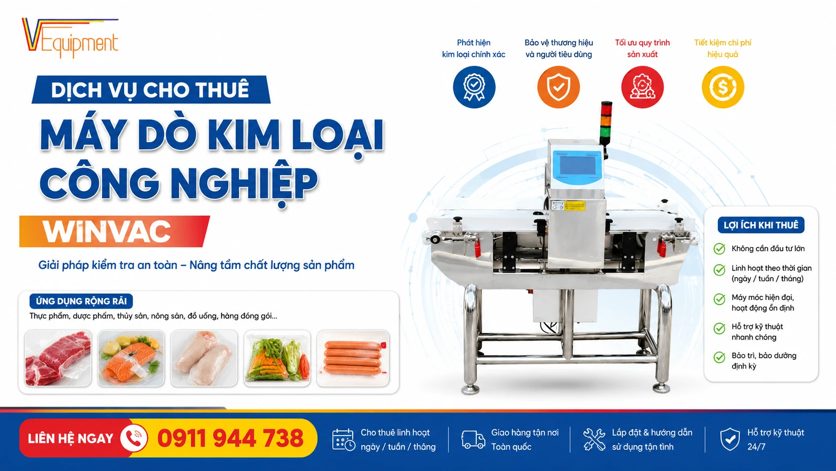 cho thuê máy dò kim loại thực phẩm