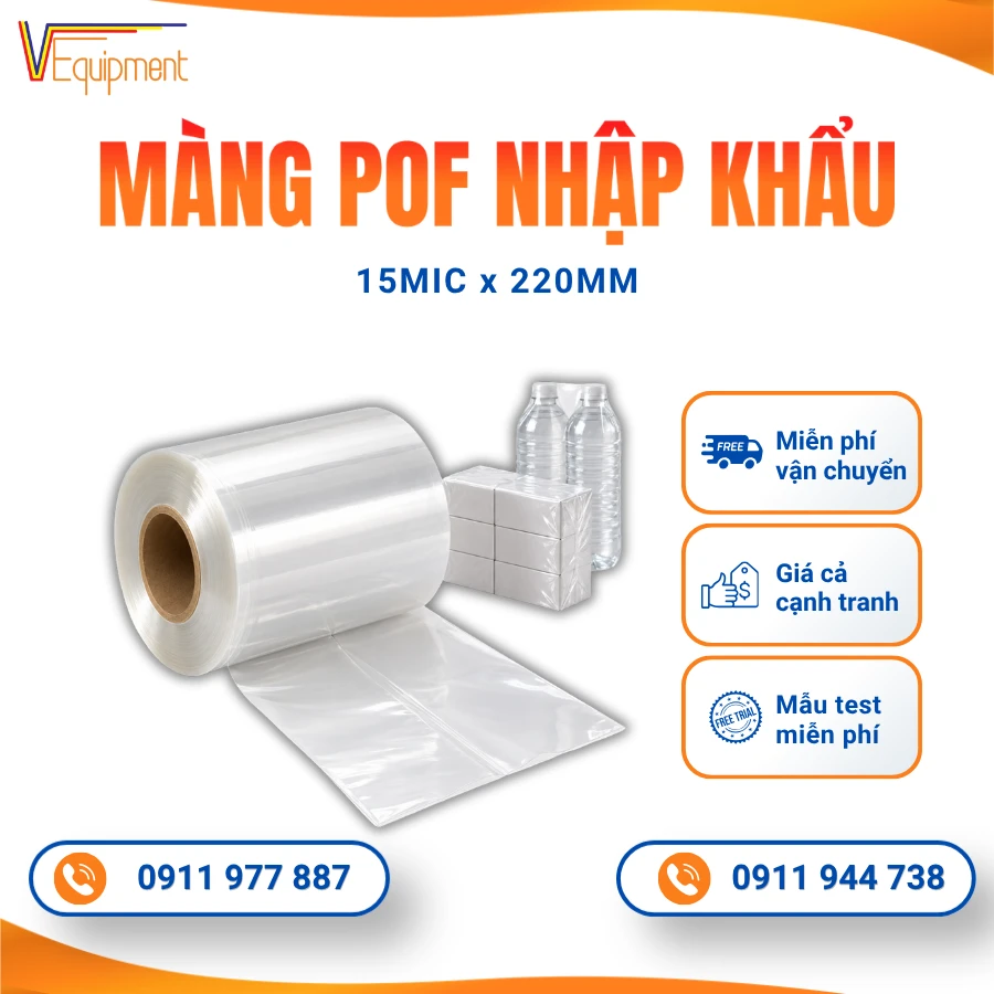 Màng Co POF 15 Mic 220mm Dai Dẻo, Chịu Lực Tốt