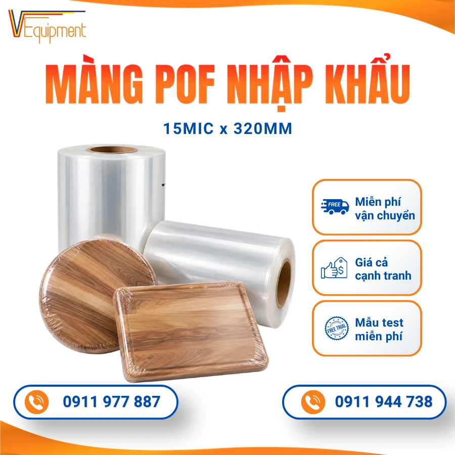 Màng Co POF 15 Mic 320mm Nhập Khẩu Dai Dẻo
