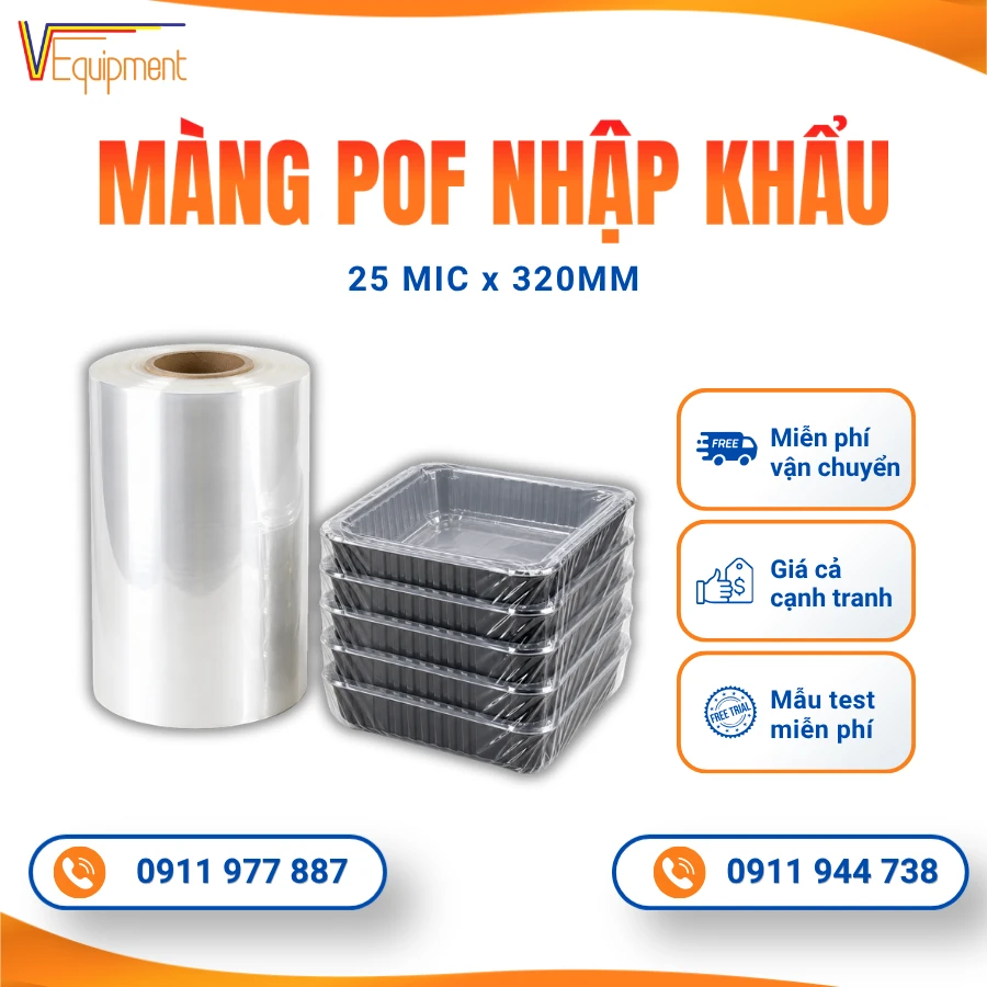 Màng Co POF 25 Mic 320mm Giá Kho, Giao Nhanh HCM