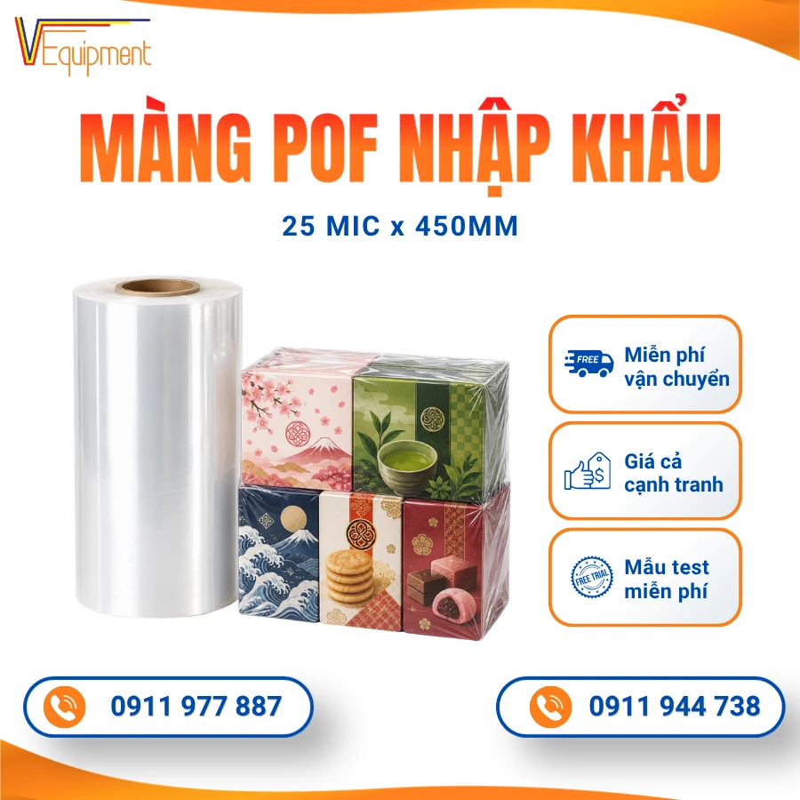 Cung Cấp Màng Co POF 25 Mic 450mm Dai Dẻo, Đủ Quy Cách