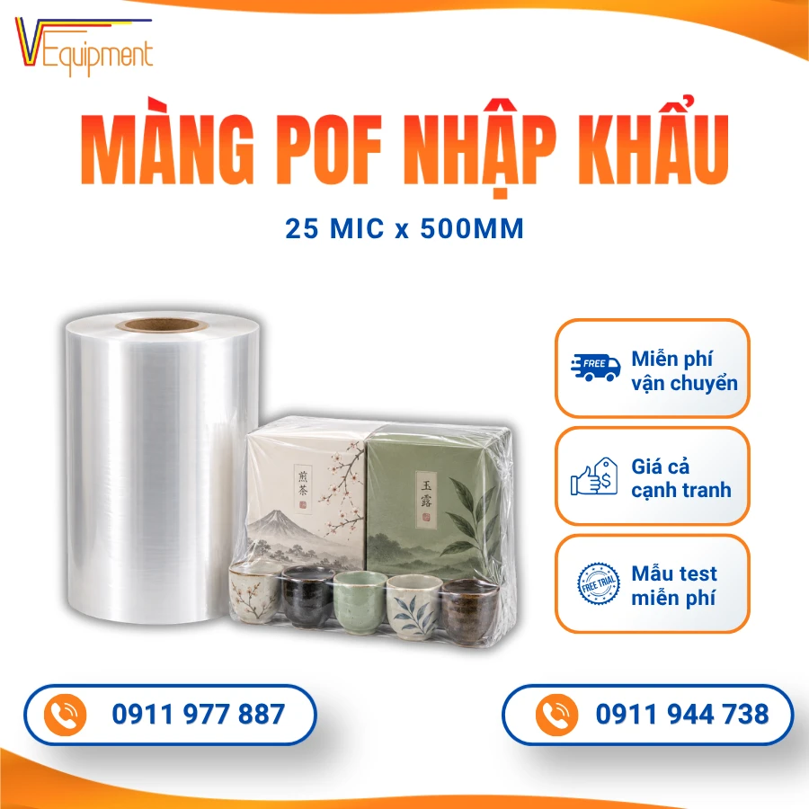 Màng Co POF 25 Mic 500mm Nhập Khẩu, Báo Giá Mới